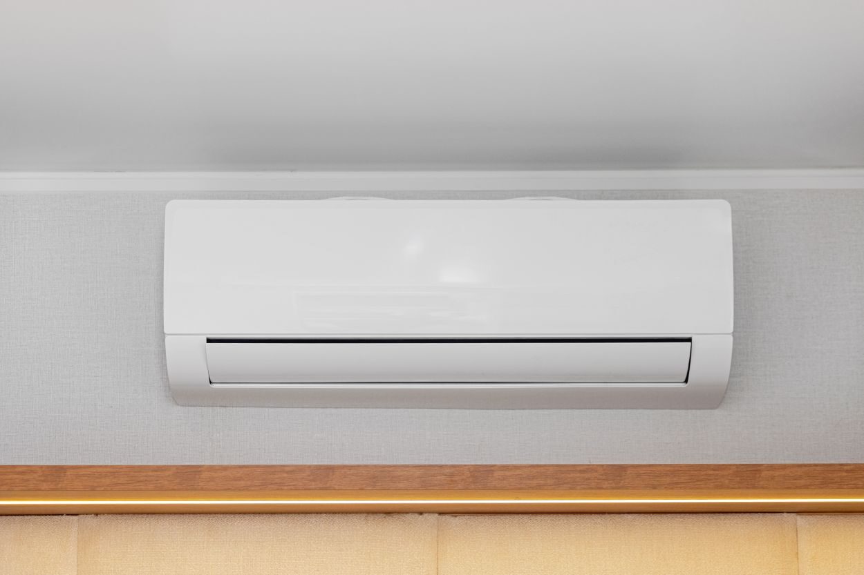 Indoor HVAC unit ductless mini split near wall