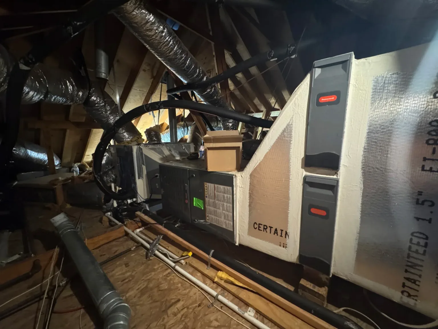 working in attic